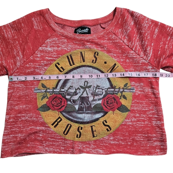 Bravado SM Guns 'n Roses Red Graphic Cropped Pullover Sweater - Picture 6 of 12